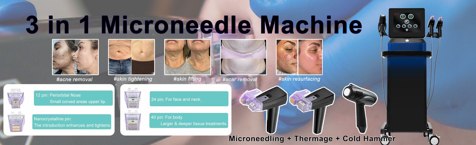 ba-mn23 microneedle machine banner display