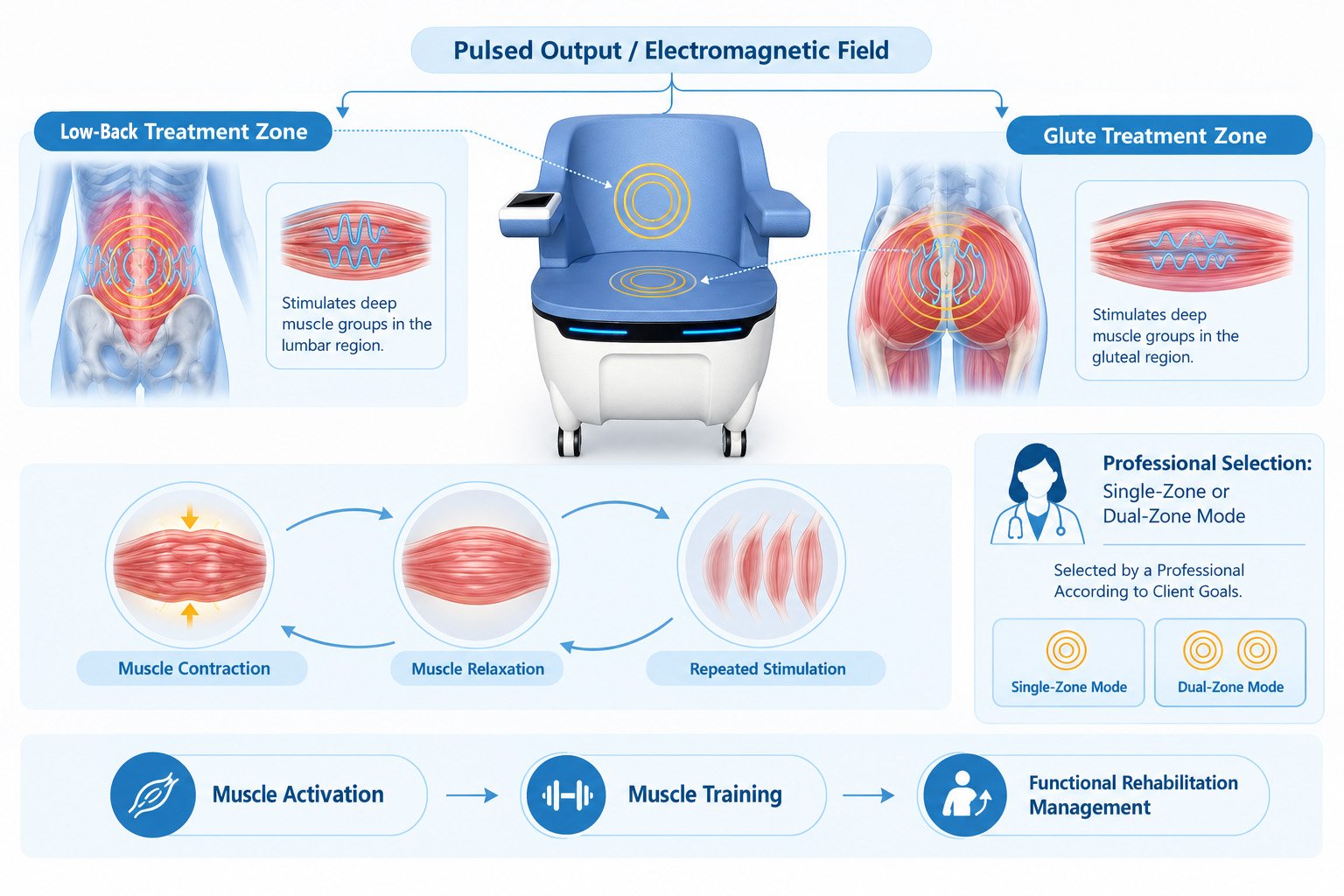BA-ES34 ems prlvic floor chair principle